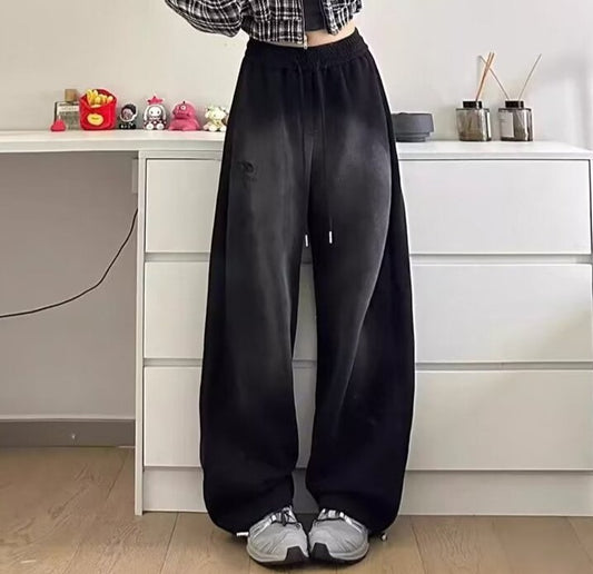 Logo Print Vintage Washed Baggy Sweatpants