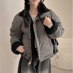 Vintage Checkered Print Reversible Coat