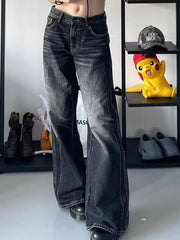 Retro Washed Distressed Boyfriend Jeans