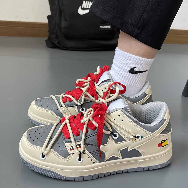 Red & Grey Shooting Star Sneakers