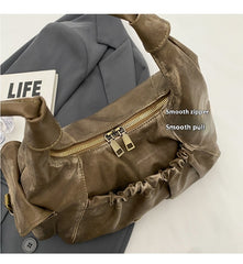 Retro Old Money Pu Leather Shoulder Bag