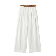 Tencel Cotton Flared Wide Leg Pants for Women - fairypeony