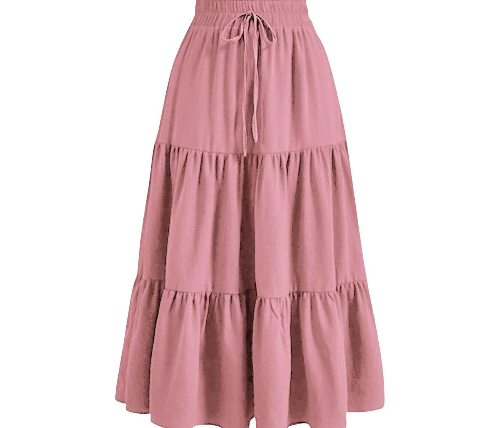 Solid Color Splicing Pleated Pocket Skirt - fairypeony