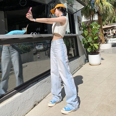 Washed Loose Boyfriend Jeans - fairypeony