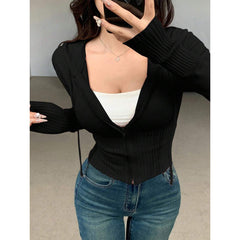 Summer Style Gray Knitted Cardigan