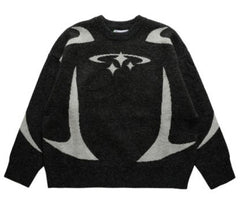 Star Jacquard Baggy Sweater - fairypeony