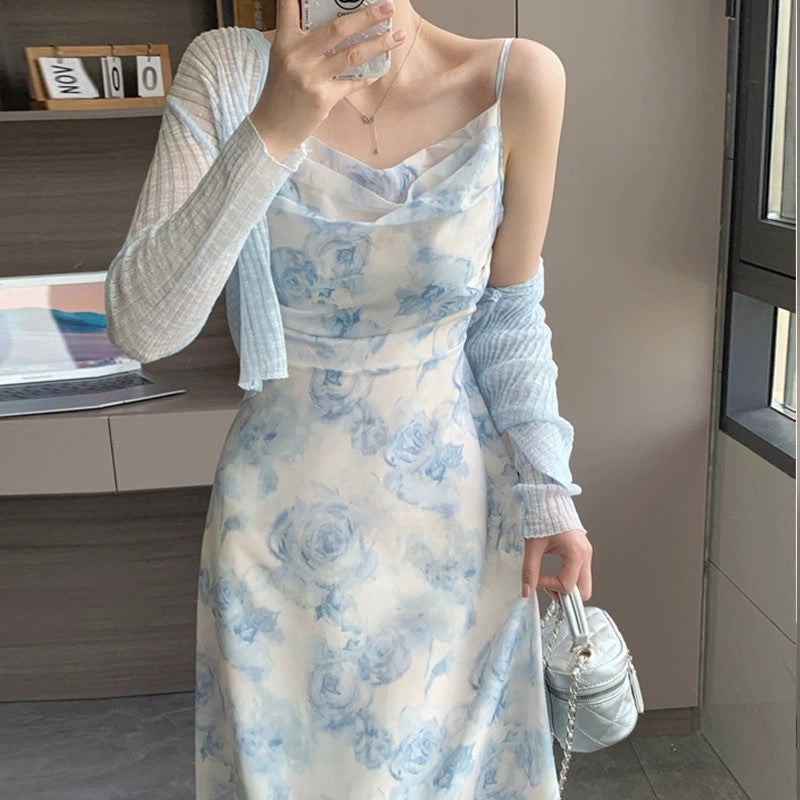 Chiffon floral slip dress - fairypeony