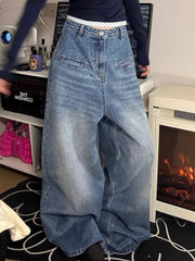 90's Vintage Washed Loose Boyfriend Jeans