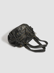 Vintage Bronze Multi-Zipper Motorcycle Bag