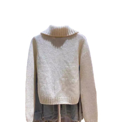 Knitted sweater that fits well and flatters the figure, a slimming top