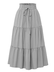 Floral Print Elastic Waist Maxi Skirt - fairypeony