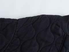 Vintage Solid Color Padded Oversized Jacket