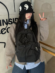 Polka Dot Waterproof Nylon Backpack with Air Cushion Straps