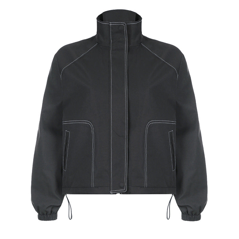 Gorpcore Seam Detail Splice Turtleneck Jacket - fairypeony