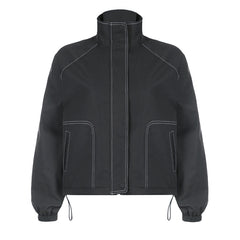 Gorpcore Seam Detail Splice Turtleneck Jacket - fairypeony