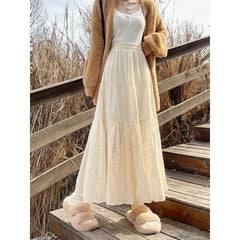 Embroidered Patchwork Spliced Maxi Skirt