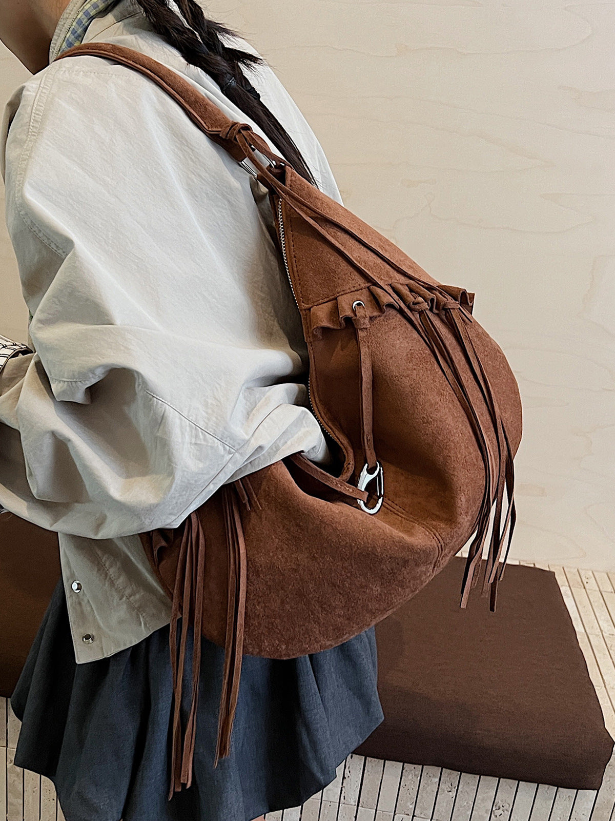 Womens Suede Bag - fairypeony