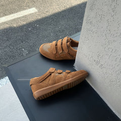 Genuine Leather Retro Velcro Training Shoes