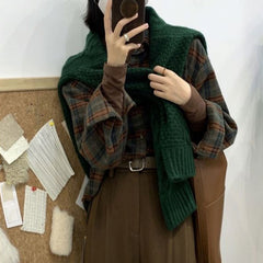 Plaid Print Loose Long Sleeve Blouse