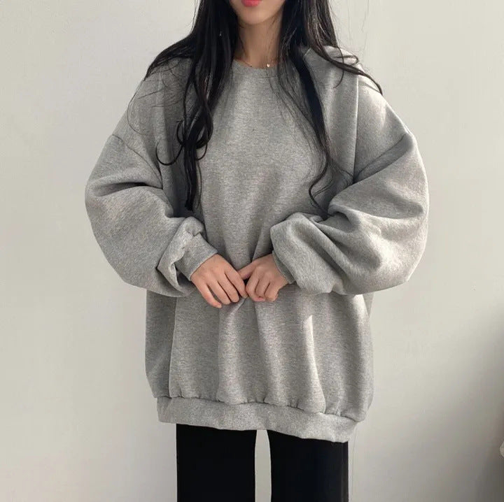 Vintage Back Moon Print Pullover Sweatshirt - fairypeony