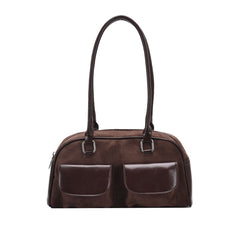 Aesthetic Ribbon Satchel Velvet Shoulder Bag