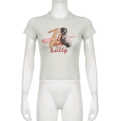 Rabbit Print Short Sleeve Tee - fairypeony