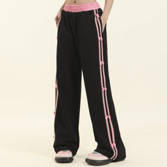 Striped Side Bow Sweatpants