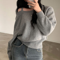 Single-Sided Off Shoulder Sweater