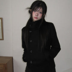 Black woolen coat