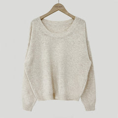 Dark Academia Solid Color Round Neck Sweater