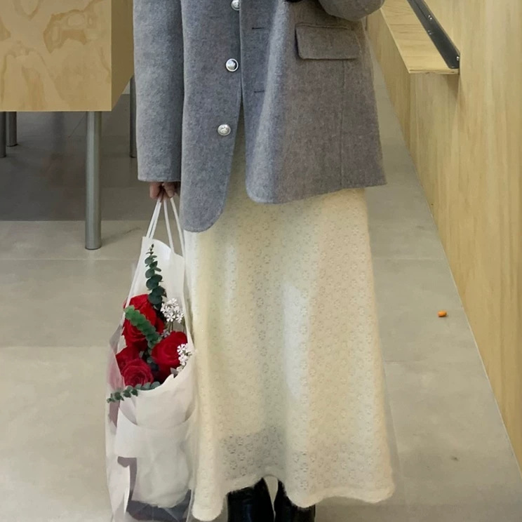 Gentle Floral Straight Long Skirt – Casual Leisure Style
