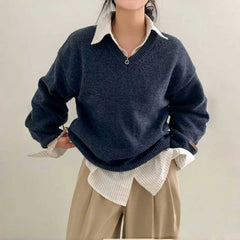 Dark Academia V-Neck Oversized Sweater