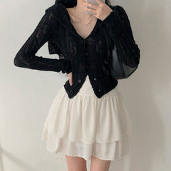 Solid Color Long Sleeve Button Long Sleeve Cardigan