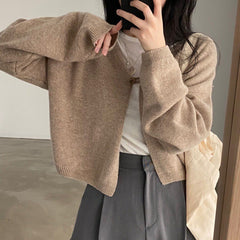 Solid Color Casual Oversized Cardigan