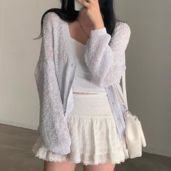 Aesthetic Open Front Oversized Cardigan