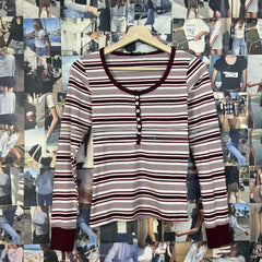 Striped round-neck long-sleeve T-shirt