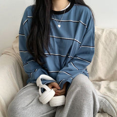 Vintage 90's Striped Oversized Long Sleeve Tee