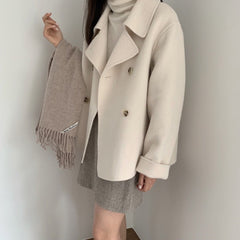 Vintage Suit Collar Double Breasted Coat