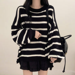 Vintage Striped Loose Sweater
