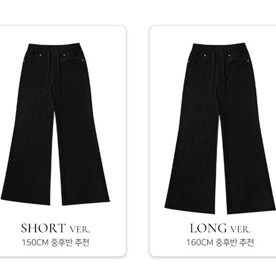 High-Waist Flared Denim Pants – Bootcut Cargo Pocket Jeans in Black S–XL