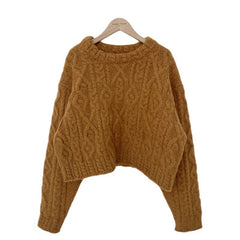 Vintage Cable Knit Cropped Sweater