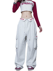 Alphabet Turned Waist Sweatpants - fairypeony