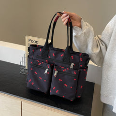 Printed Cherry Large Capacity Shoulder Bag