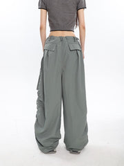 Ruched Y2K Baggy Cargo Pants - fairypeony
