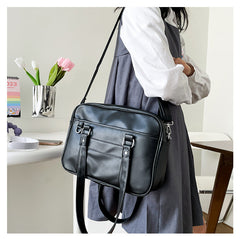 Solid Color Uniform Pu Leather Crossbody Bag