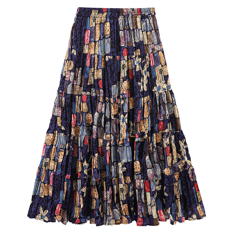 Casual Floral Umbrella Maxi Skirt - fairypeony