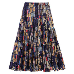 Casual Floral Umbrella Maxi Skirt - fairypeony