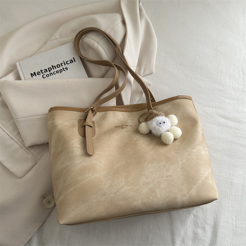 Aesthetic Pendant Pu Leather Tote Bag - fairypeony