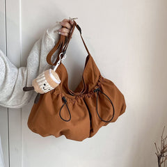 Solid Color Stitching Shoulder Bag