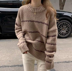 Vintage Long Sleeve Striped Sweater